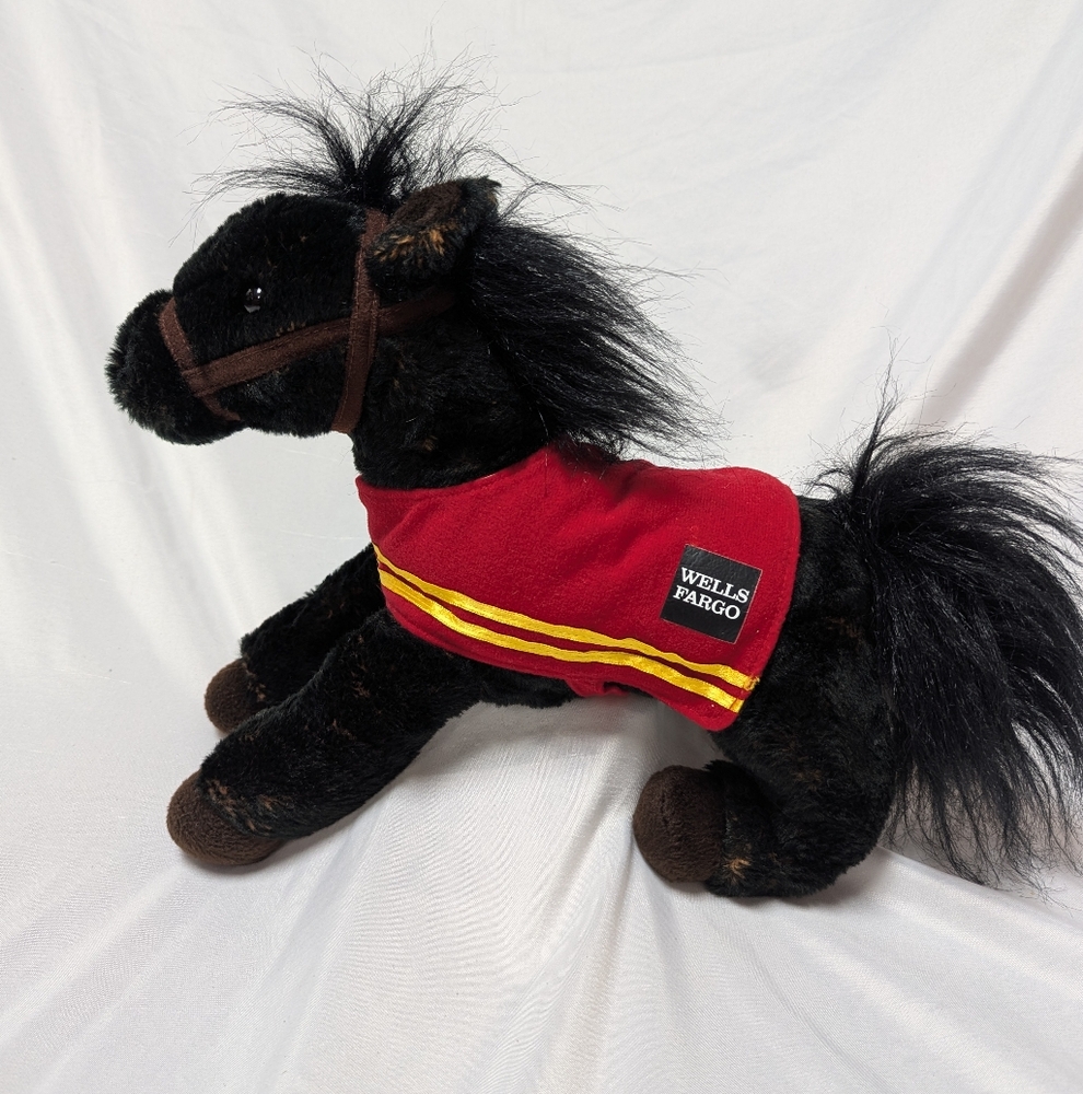 Wells‎ Fargo Mike The Legendary Pony Black Brown Racehorse Plush Stuffed Animal